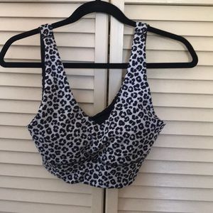 White Leopard Scoop Back Bra